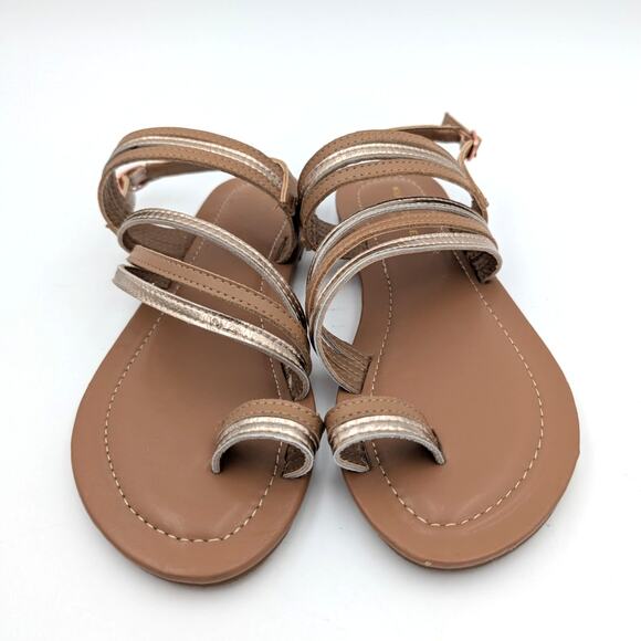 Kurt Geiger London Mini Delilah Strappy Sandal Women's Brown/Gold Size 5M EU37 - Picture 2 of 12